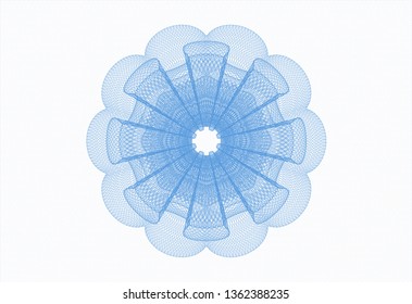 Light blue rosette. Linear Illustration.