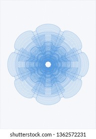 Light blue rosette. Linear Illustration.