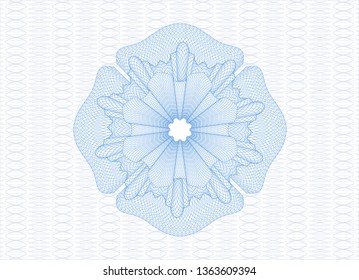 Light blue rosette. Linear Illustration.