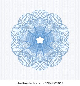 Light blue rosette. Linear Illustration.