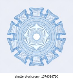 Light blue rosette. Linear Illustration.