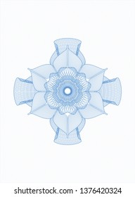 Light blue rosette. Linear Illustration.