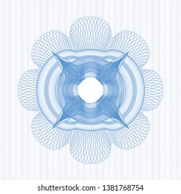 Light blue rosette. Linear Illustration. Vector, Detailed.