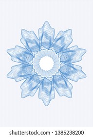 Light blue rosette. Linear Illustration. Vector, Detailed.