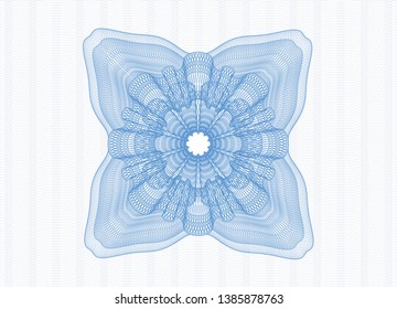 Light blue rosette. Linear Illustration. Vector, Detailed.