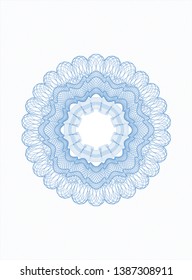 Light blue rosette. Linear Illustration. Vector, Detailed.