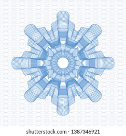 Light blue rosette. Linear Illustration. Vector, Detailed.