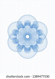 Light blue rosette. Linear Illustration. Vector, Detailed.