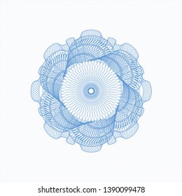 Light blue rosette. Linear Illustration. Vector, Detailed.
