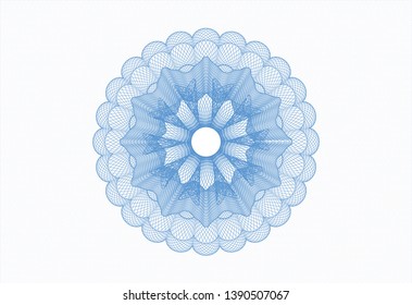 Light blue rosette. Linear Illustration. Vector, Detailed.