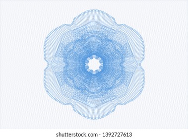 Light blue rosette. Linear Illustration. Vector, Detailed.
