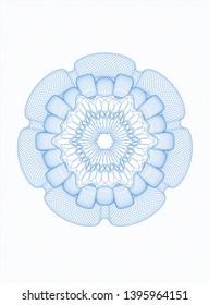 Light blue rosette. Linear Illustration. Vector, Detailed.