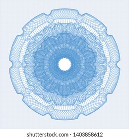 Light blue rosette. Linear Illustration. Vector, Detailed.