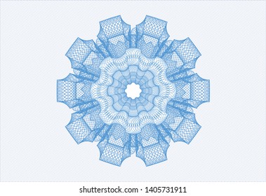 Light blue rosette. Linear Illustration. Vector, Detailed.