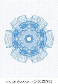 Light blue rosette. Linear Illustration. Vector, Detailed.