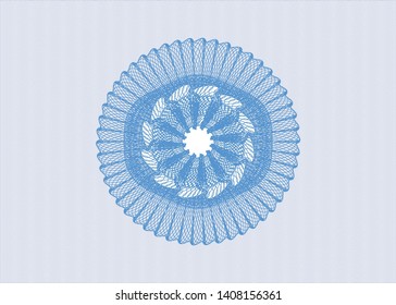 Light blue rosette. Linear Illustration. Vector, Detailed.