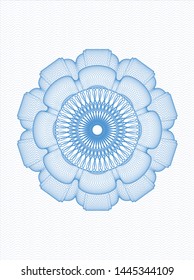 Light blue rosette. Linear Illustration. Vector, Detailed.