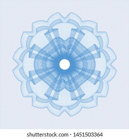 Light blue rosette. Linear Illustration. Vector, Detailed.