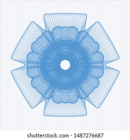 Light blue rosette. Linear Illustration. Vector, Detailed.