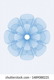 Light blue rosette. Linear Illustration. Vector, Detailed.