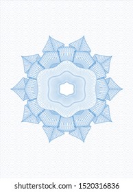 Light blue rosette. Linear Illustration. Vector, Detailed.