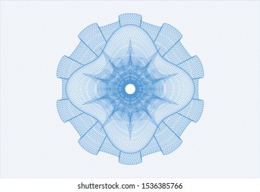 Light blue rosette. Linear Illustration. Vector, Detailed.