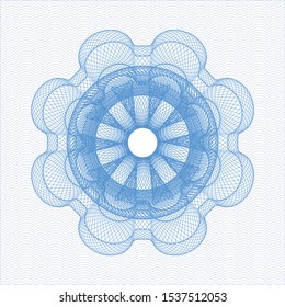 Light blue rosette. Linear Illustration. Vector, Detailed.