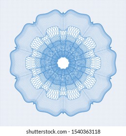 Light blue rosette. Linear Illustration. Vector, Detailed.