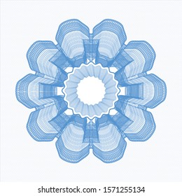 Light blue rosette. Linear Illustration. Vector, Detailed.