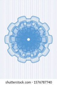 Light blue rosette. Linear Illustration. Vector, Detailed.