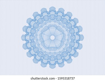 Light blue rosette. Linear Illustration. Vector, Detailed.