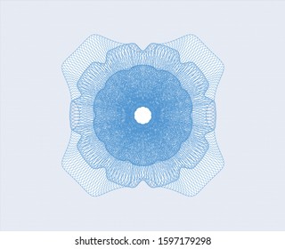 Light blue rosette. Linear Illustration. Vector, Detailed.