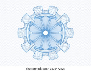 Light blue rosette. Linear Illustration. Vector, Detailed.