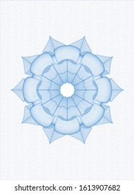 Light blue rosette. Linear Illustration. Vector, Detailed.