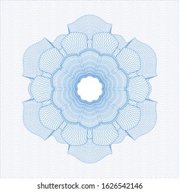 Light blue rosette. Linear Illustration. Vector, Detailed.