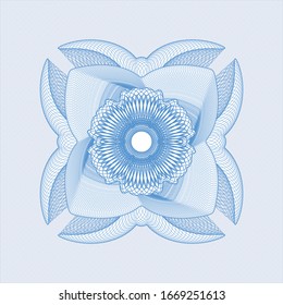 Light blue rosette. Linear Illustration. Vector, Detailed.