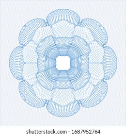 Light blue rosette. Linear Illustration. Vector, Detailed.