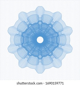 Light blue rosette. Linear Illustration. Vector, Detailed.