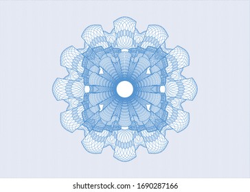 Light blue rosette. Linear Illustration. Vector, Detailed.