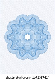 Rosette azul claro. Ilustración lineal. Vector, Detallado.