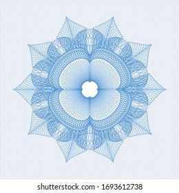 Light blue rosette. Linear Illustration. Vector, Detailed.