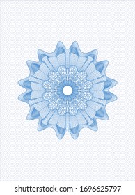 Light blue rosette. Linear Illustration. Vector, Detailed.