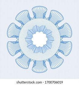 Light blue rosette. Linear Illustration. Vector, Detailed.