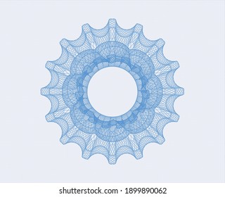 Light blue rosette. Linear Illustration. Vector, Detailed. 