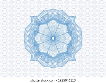 Rosette azul claro. Ilustración lineal. Vector, Detallado. 