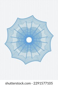 Light blue rosette. Linear Illustration. Vector, Detailed. 