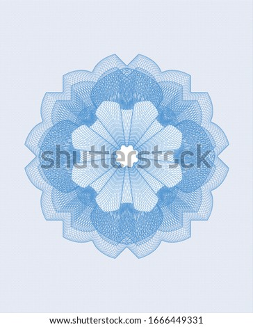 Light blue rosette. Linear Illustration. Vector, Detailed.