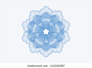 Light blue rosette or money style emblem