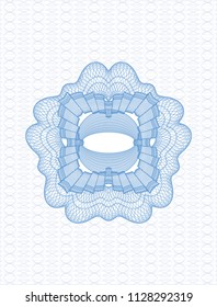 Light blue rosette or money style emblem