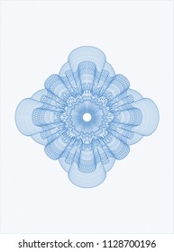 Light blue rosette or money style emblem